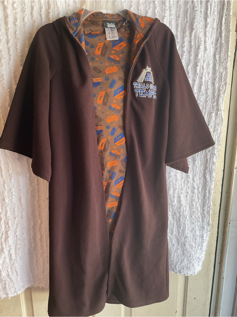 DISNEY STAR WARS “JEDI TRAINING HOODED ROBE “CHILDS M. 34”CHEST 43” long